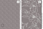 Taupe with White Magnolia Floral Wallpaper