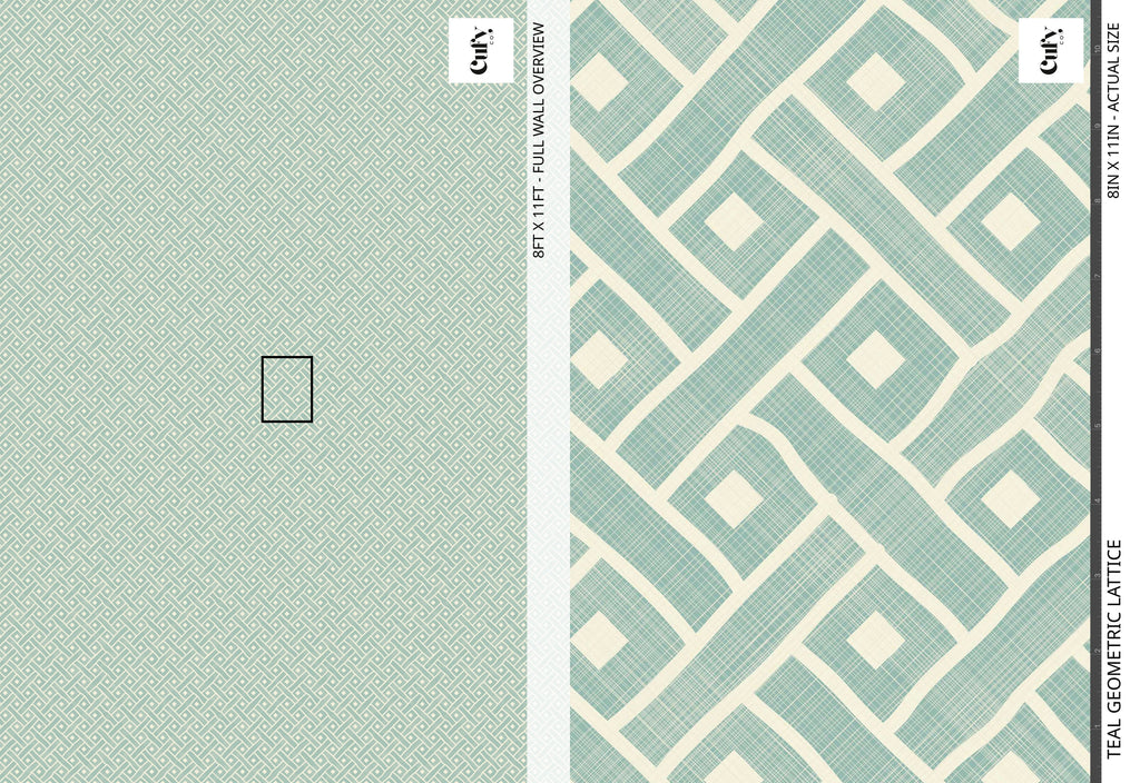 Teal Geometric Lattice Wallpaper