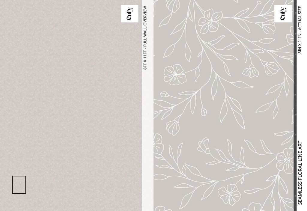 Seamless Floral Line Art Wallpaper