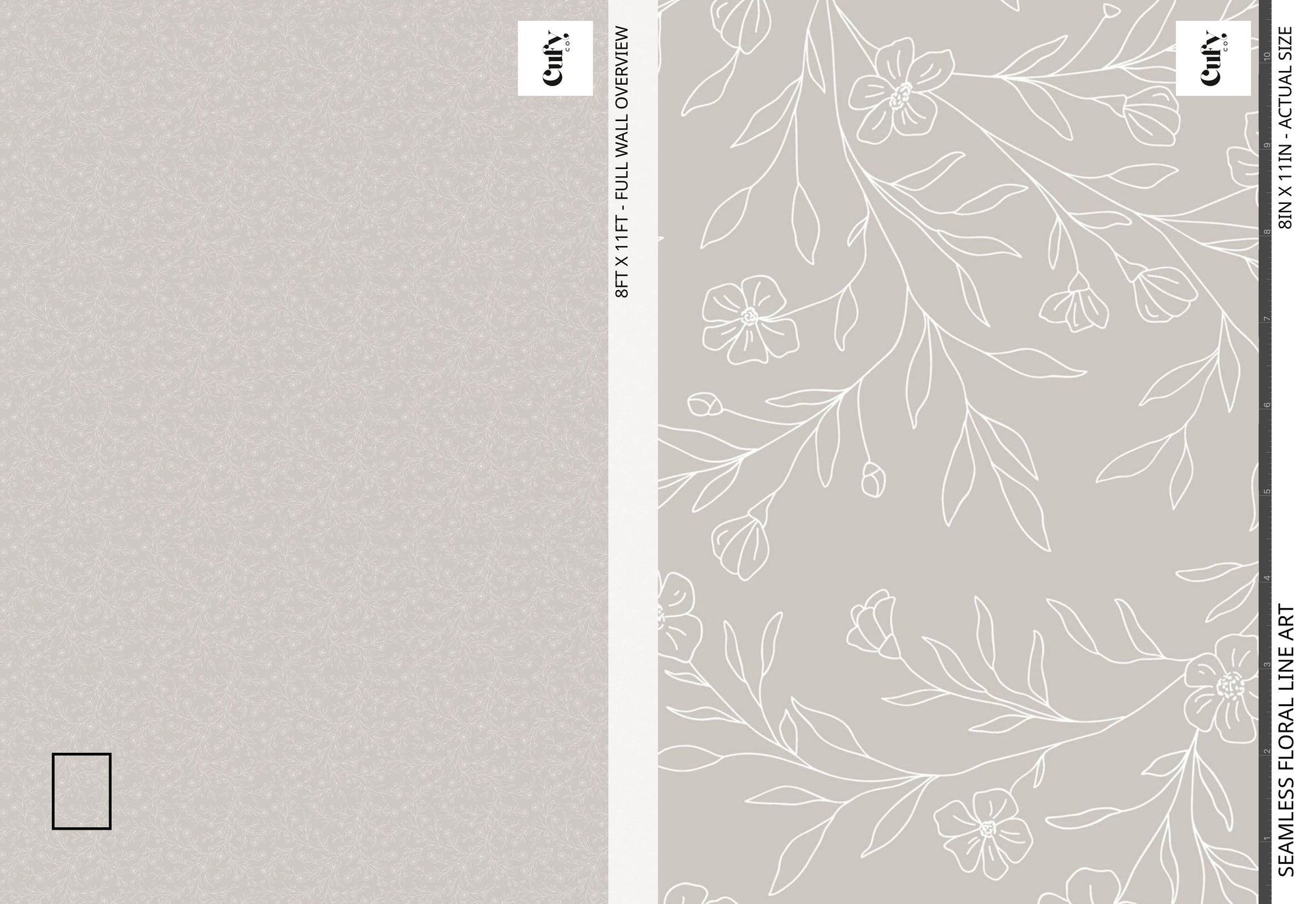 Seamless Floral Line Art Wallpaper