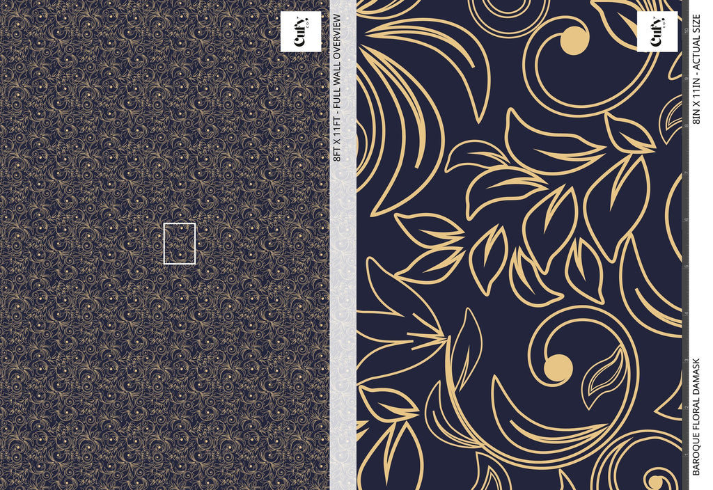 Baroque Floral Damask Wallpaper