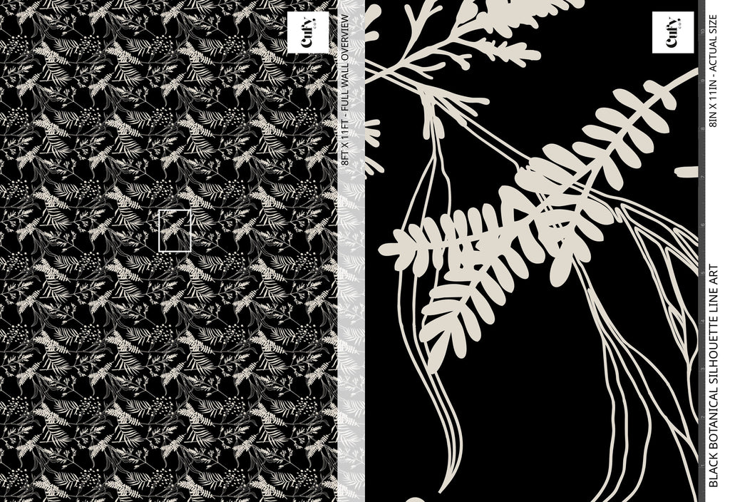 Black Botanical Wallpaper