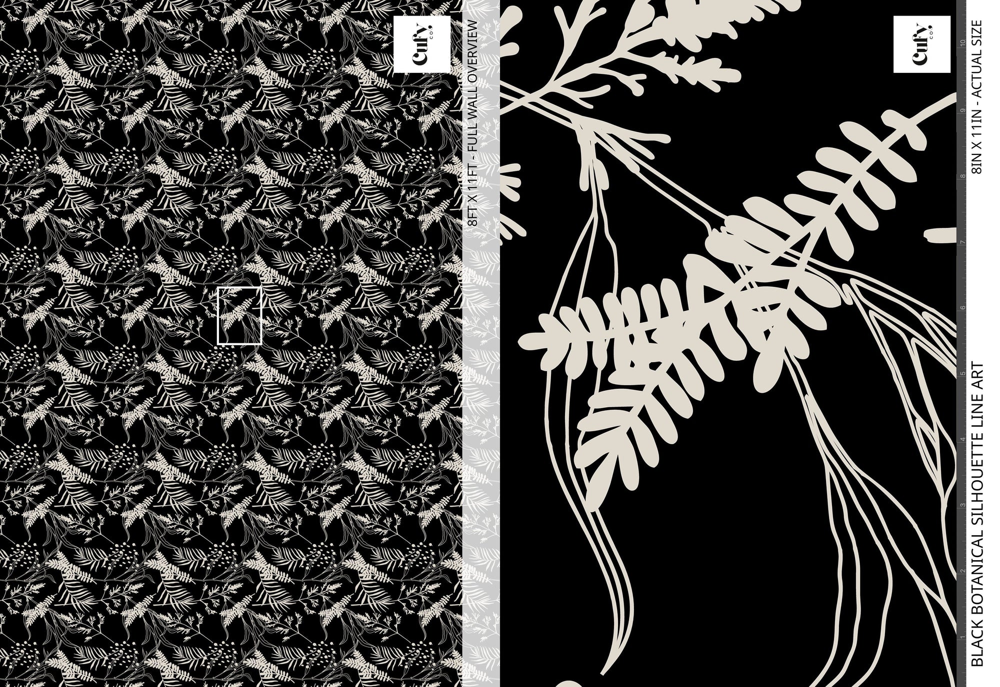 Black Botanical Wallpaper