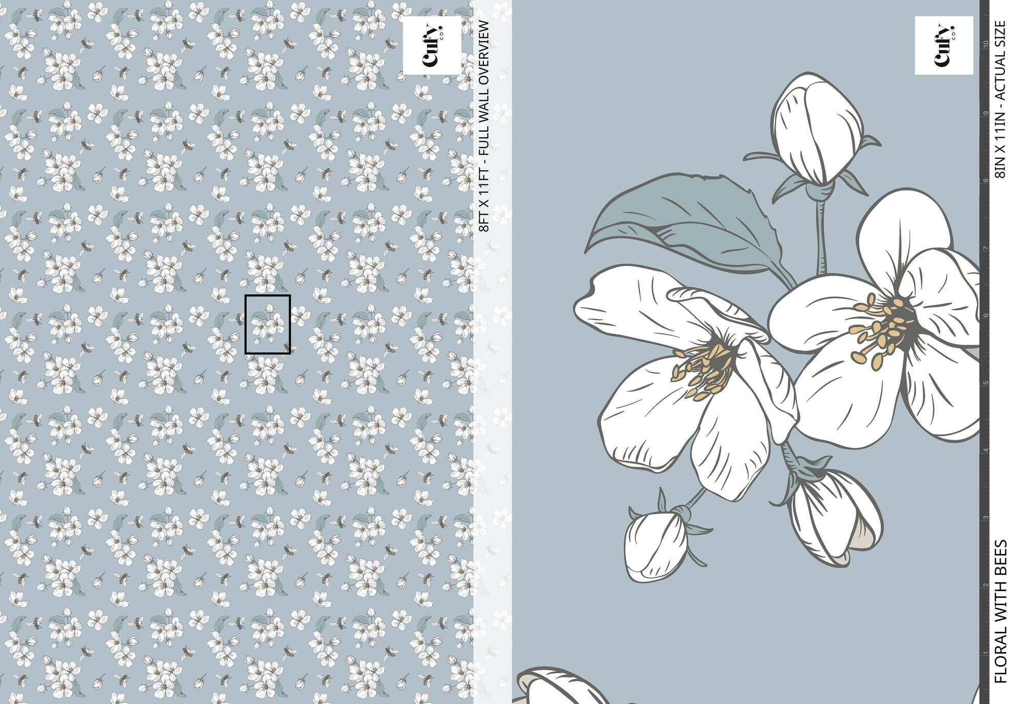 Floral with Bees Wallpaper