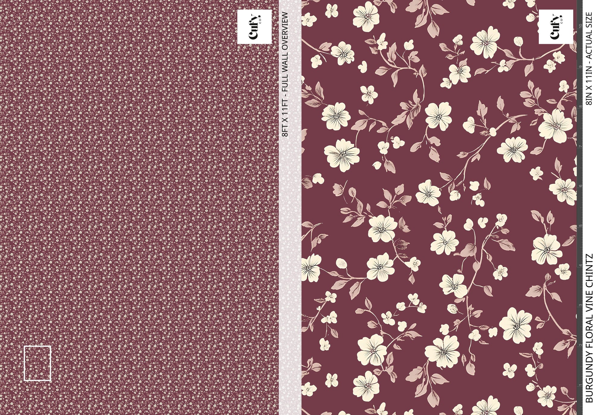 Burgundy Floral Wallpaper