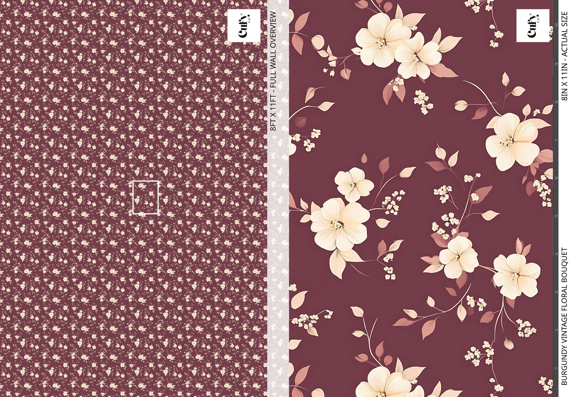Burgundy Floral Wallpaper