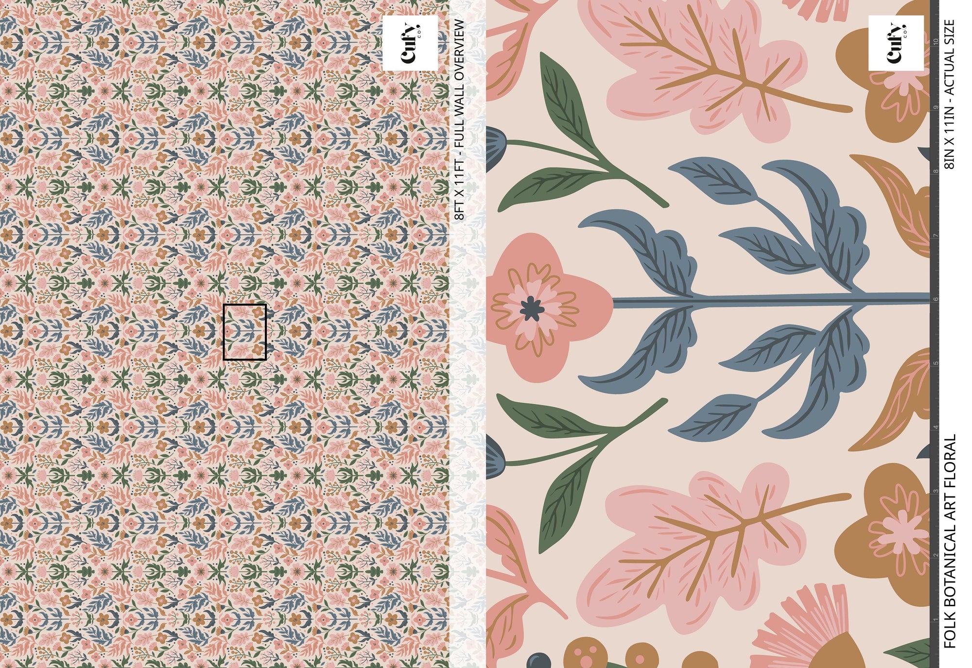 Folk Floral Wallpaper