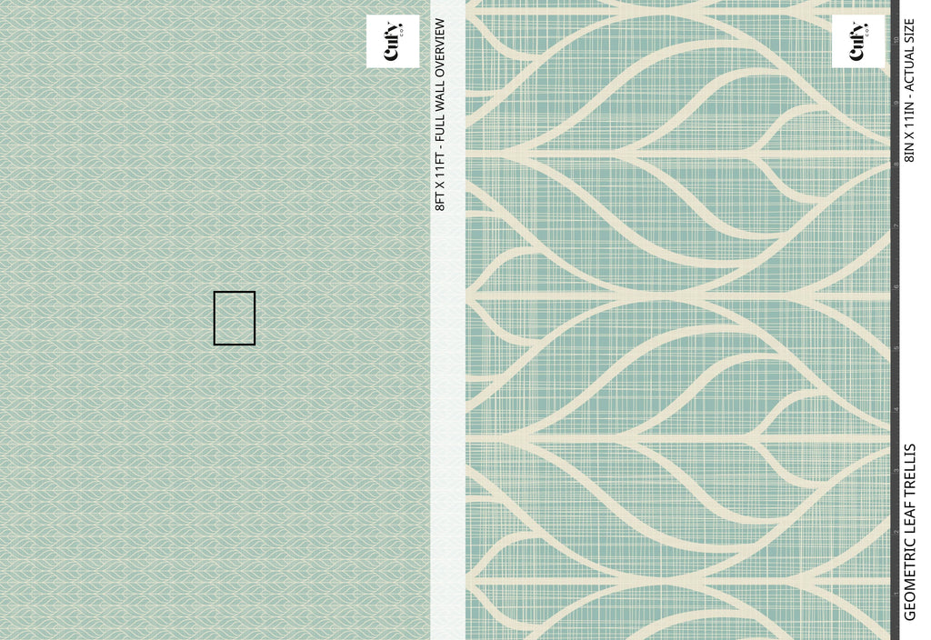 Geometric Leaf Trellis Wallpaper