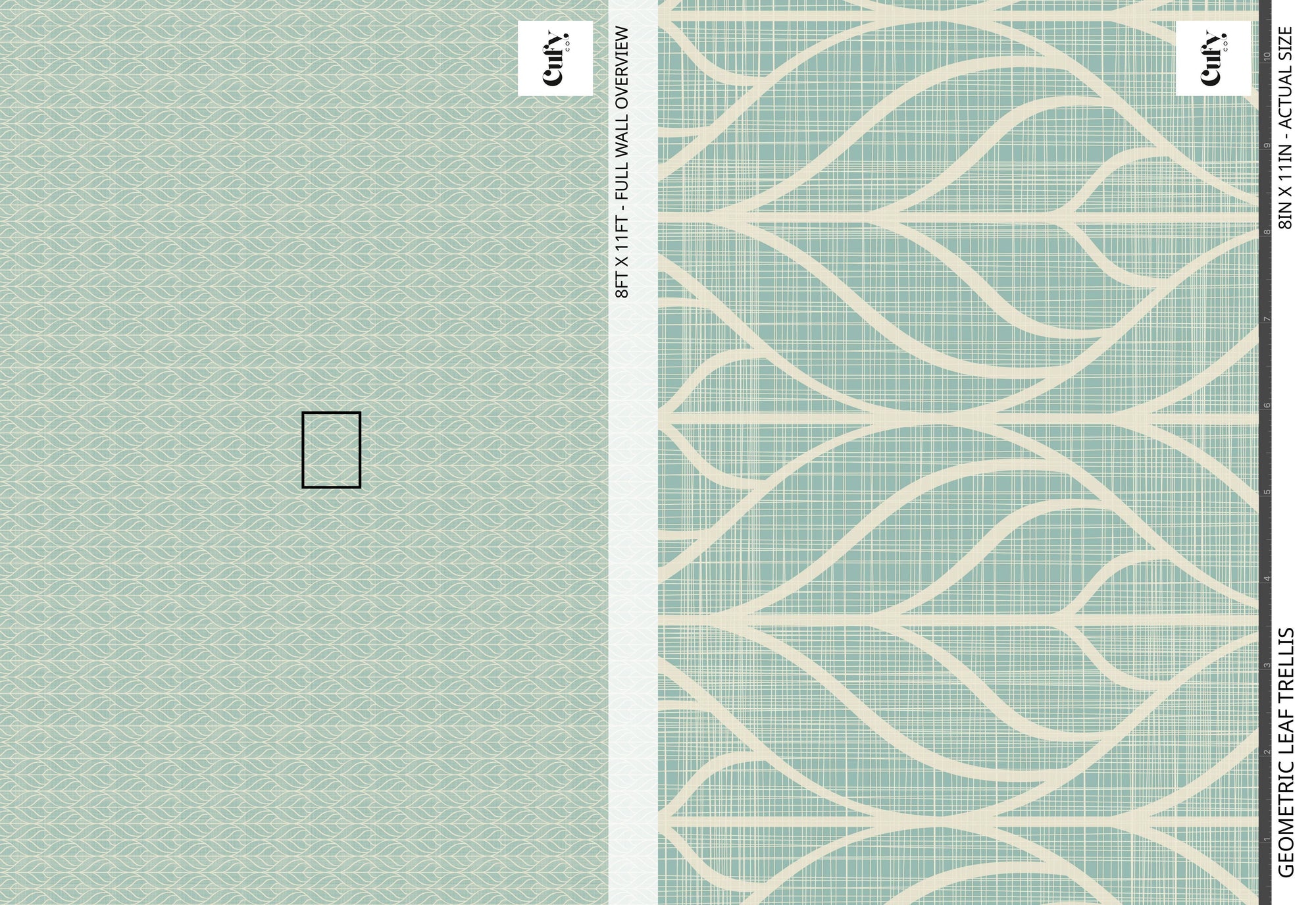 Geometric Leaf Trellis Wallpaper
