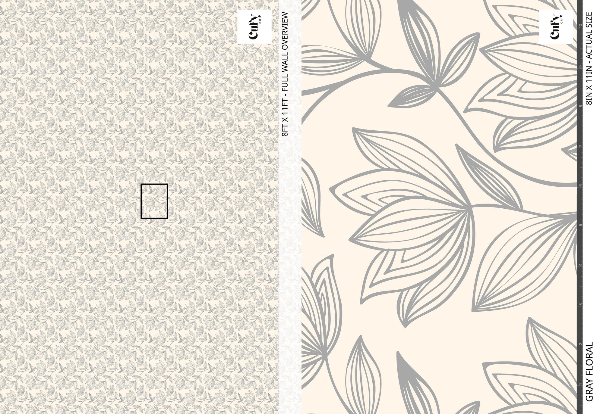 Gray Floral Wallpaper