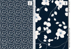 Navy Blue Floral Wallpaper