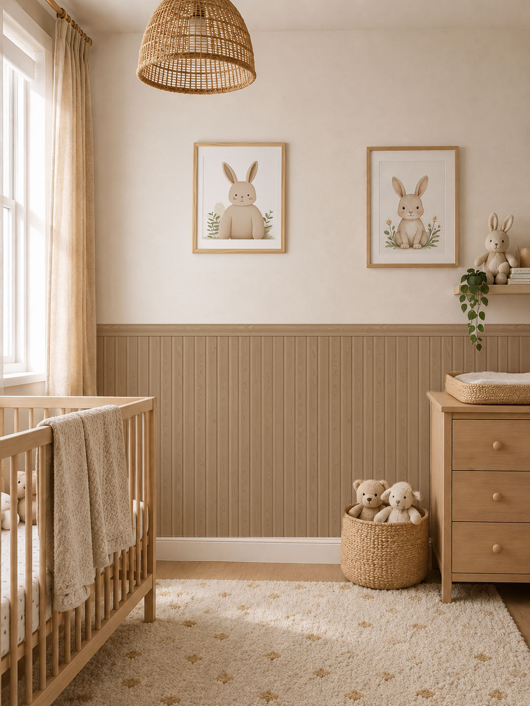 Beadboard Peel & Stick Wall Panel Decals – Removable Modern Wainscoting for Accent Walls, Bedrooms & Nurseries