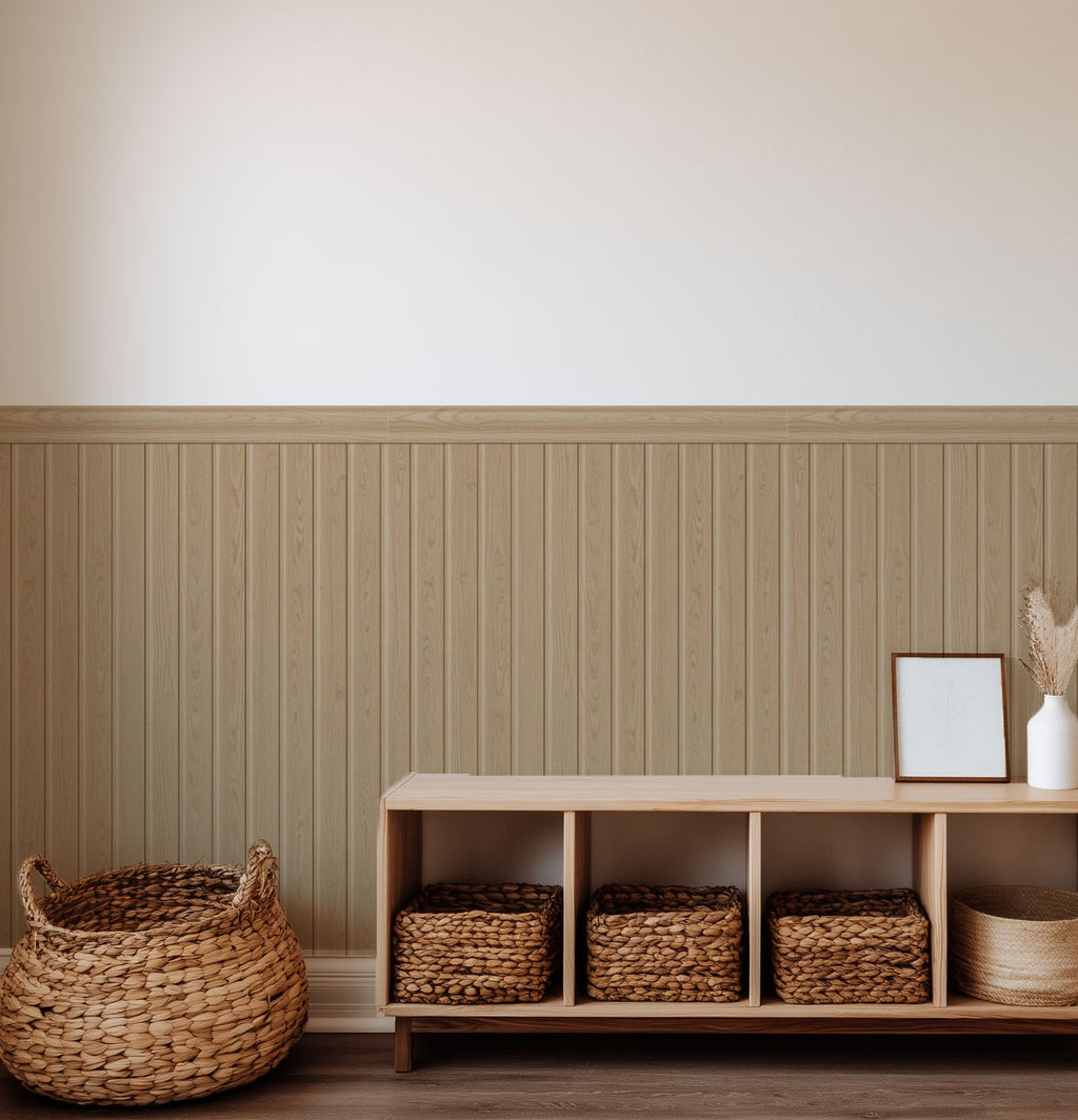 Beadboard Peel & Stick Wall Panel Decals – Removable Modern Wainscoting for Accent Walls, Bedrooms & Nurseries