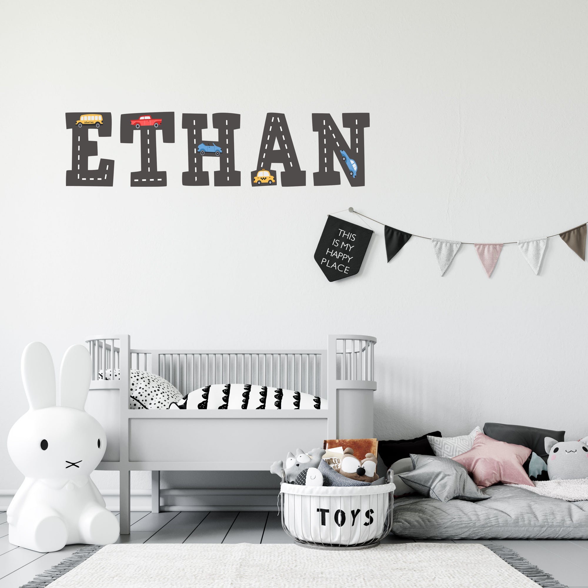 Custom Name Cars Font Wall Decal