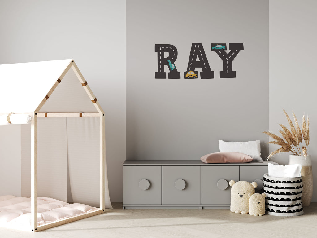Custom Name Cars Font Wall Decal