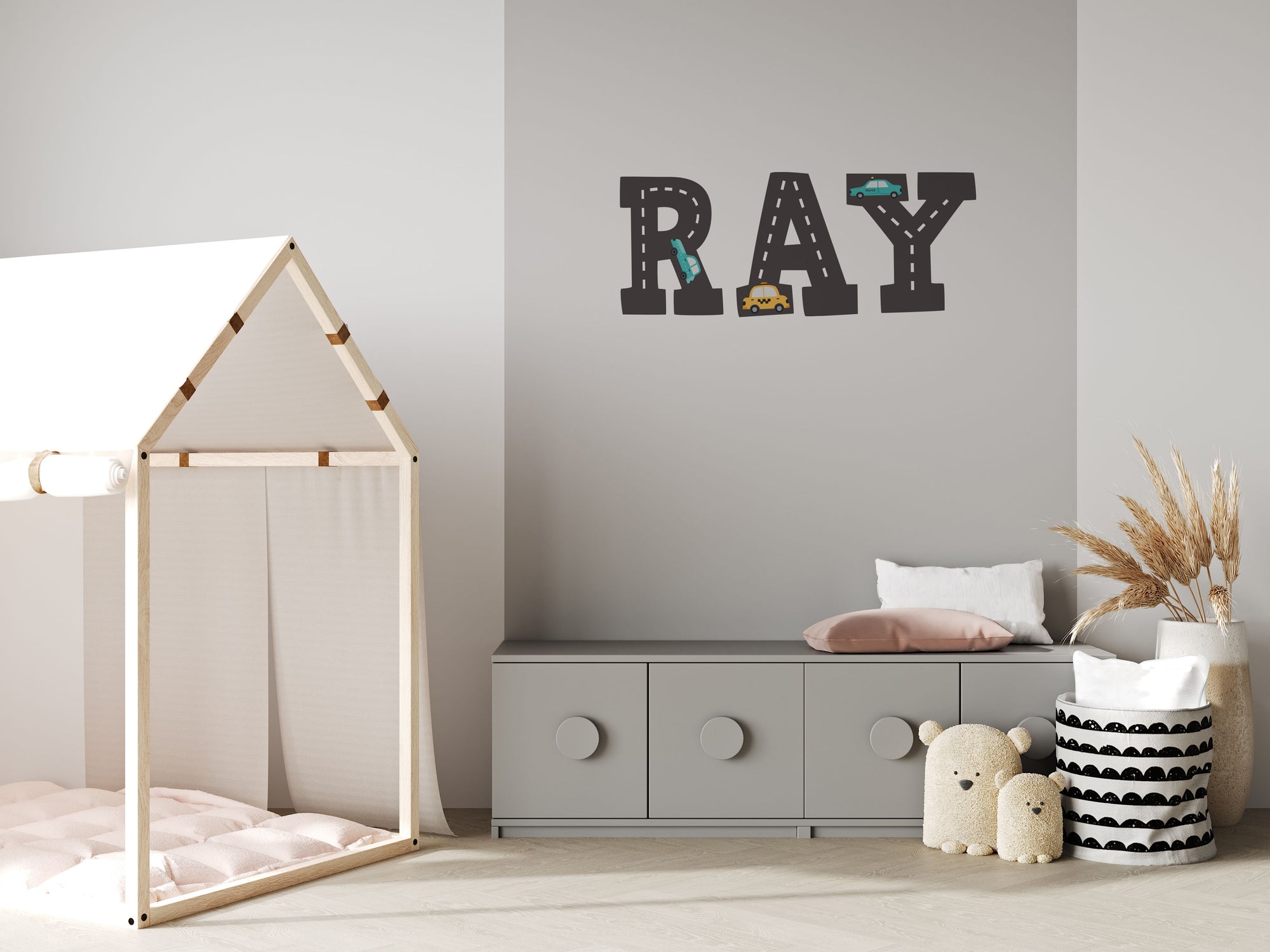 Custom Name Cars Font Wall Decal