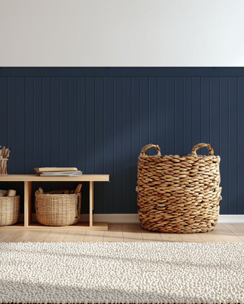 Blue Beadboard Peel & Stick Wall Panel Decals – Removable Modern Wainscoting for Accent Walls, Bedrooms & Nurseries