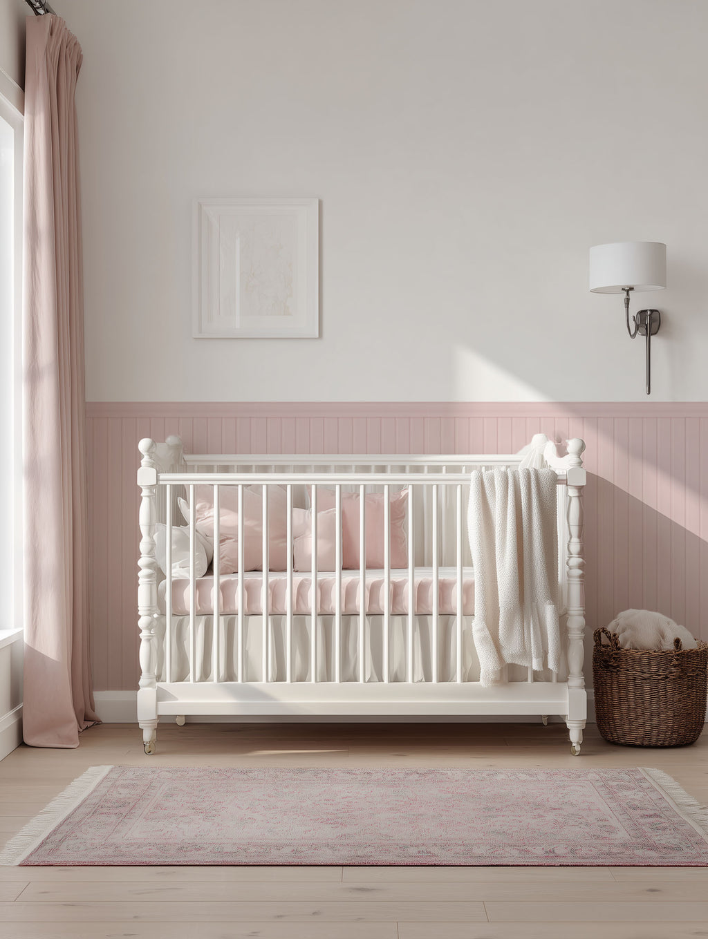 Pink Beadboard Peel & Stick Wall Panel Decals – Removable Modern Wainscoting for Accent Walls, Bedrooms & Nurseries