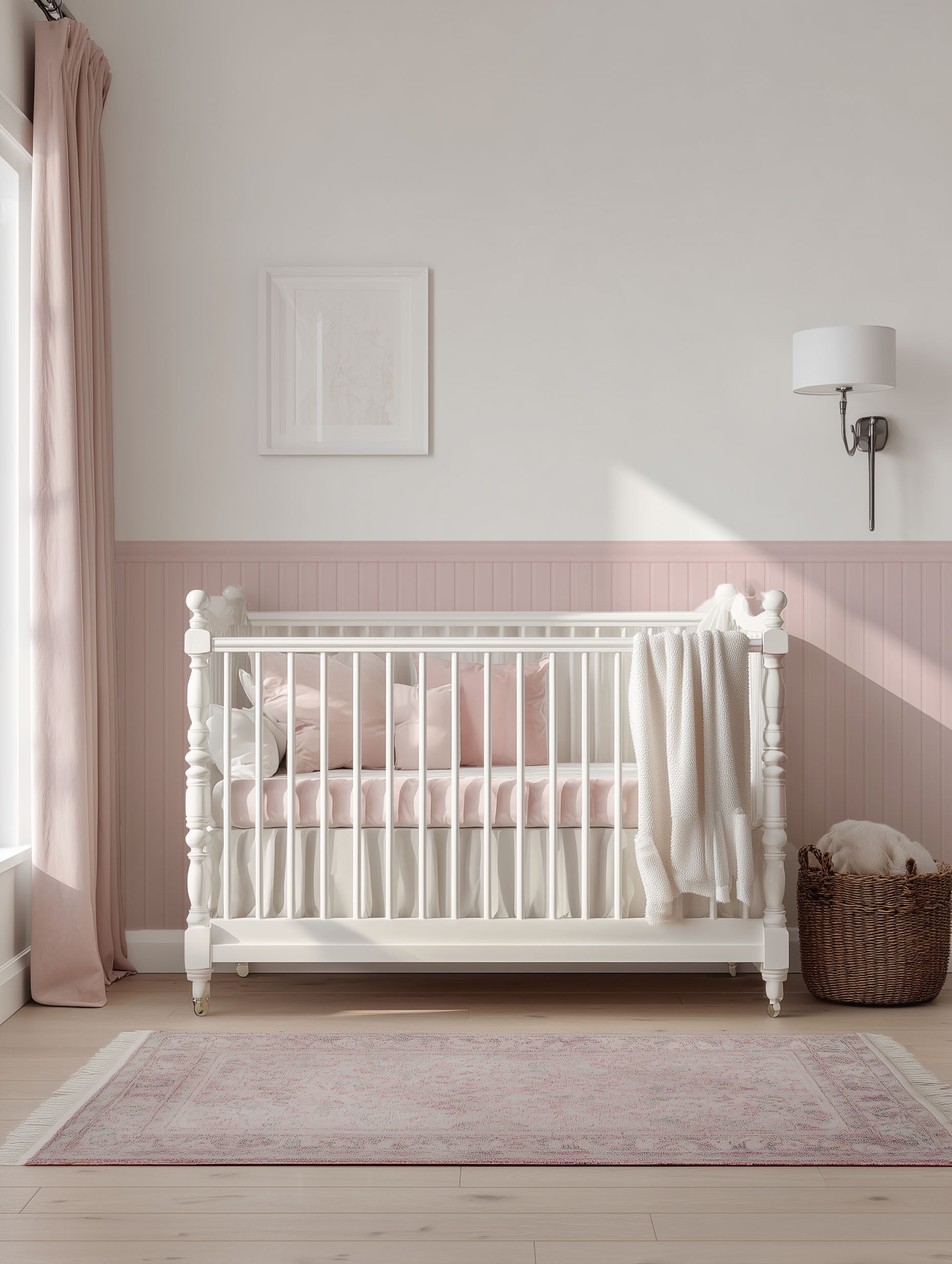 Pink Beadboard Peel & Stick Wall Panel Decals – Removable Modern Wainscoting for Accent Walls, Bedrooms & Nurseries
