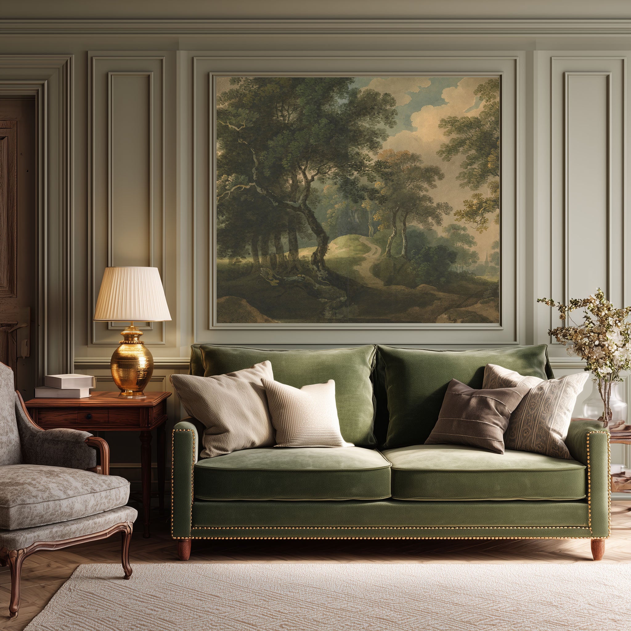 Vintage Countryside Landscape Wall Mural