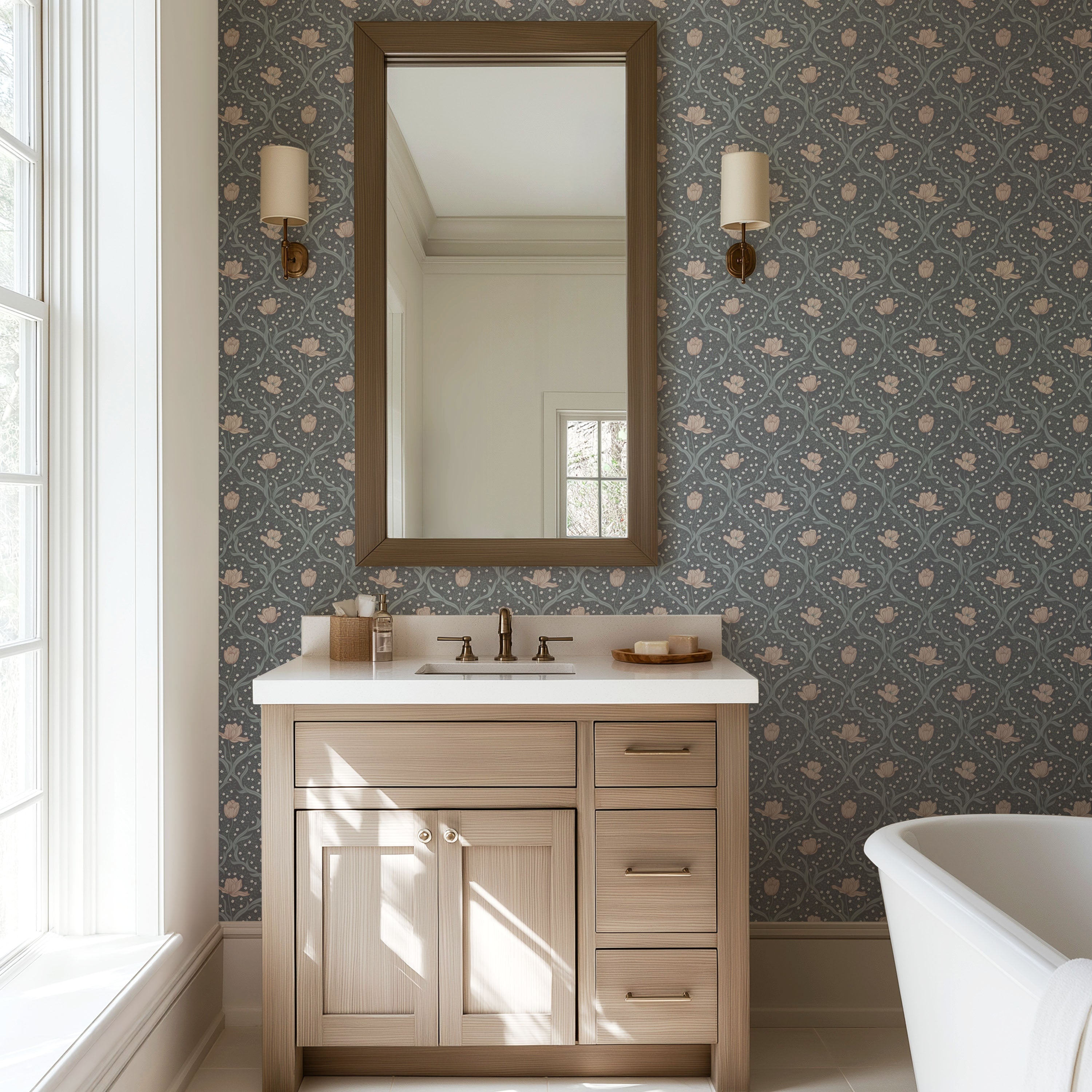Muted Blue Sage Wallpaper