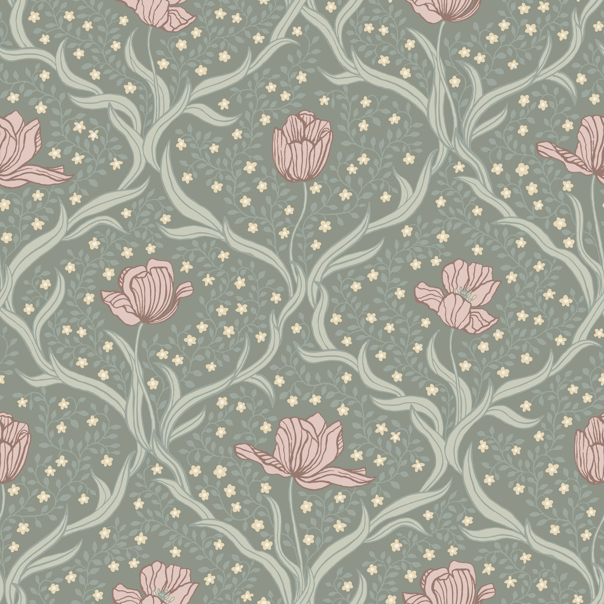 Green Sage Tangle Wallpaper