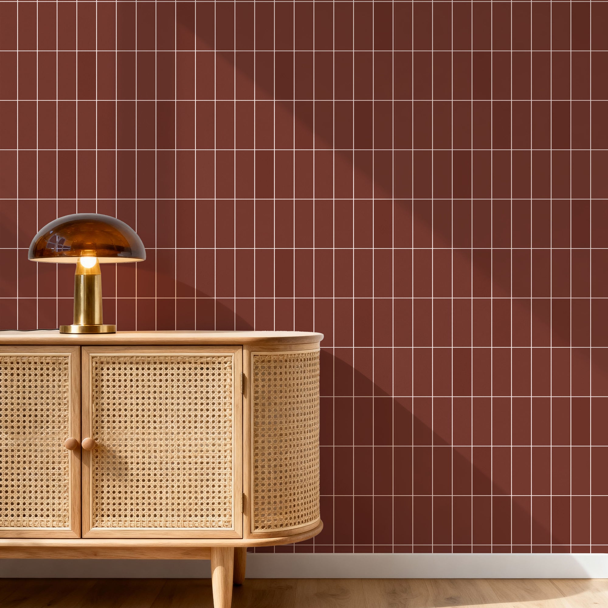 Terracotta Grid Wallpaper