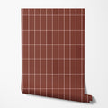 Terracotta Grid Wallpaper