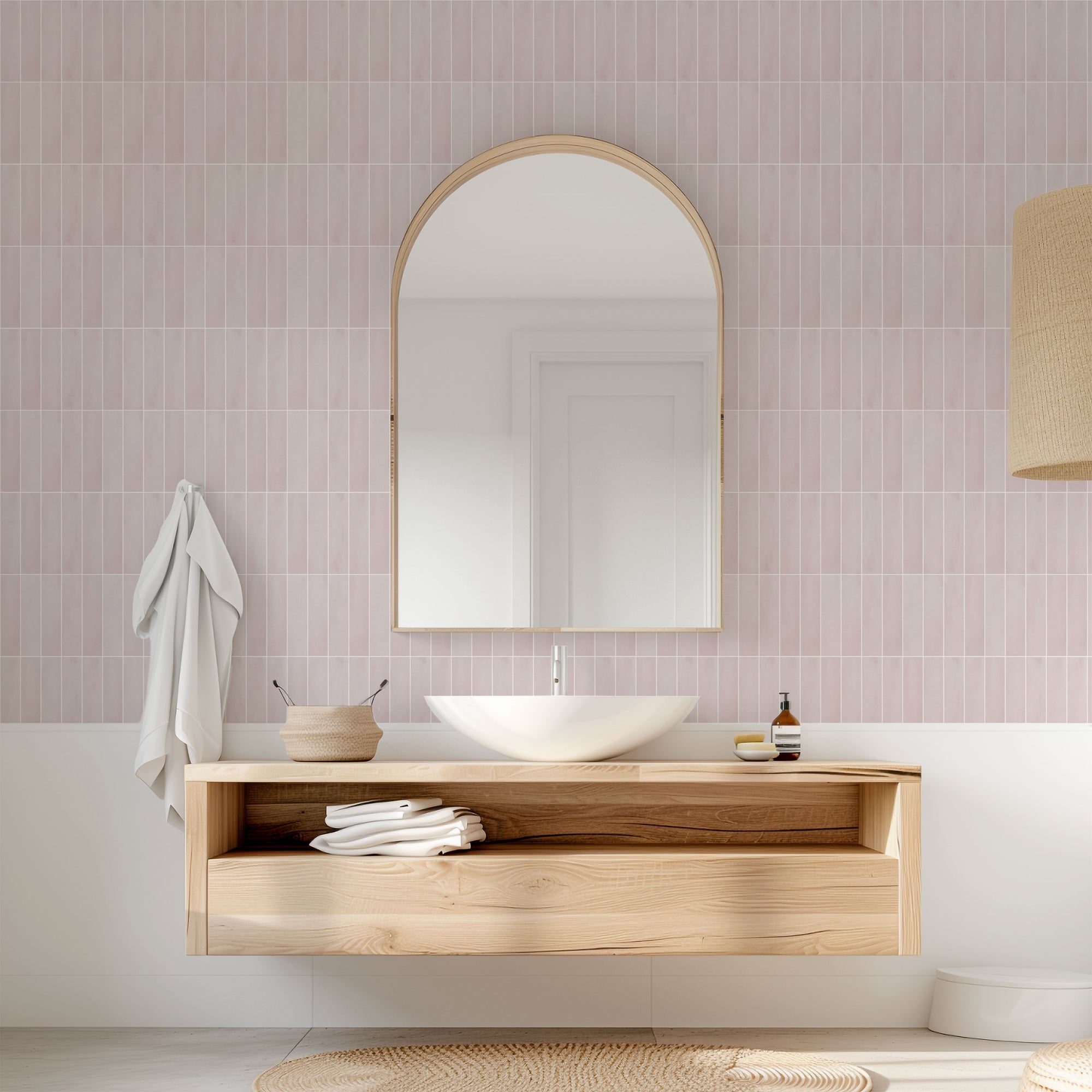 Rosemist Faux Tile Wallpaper