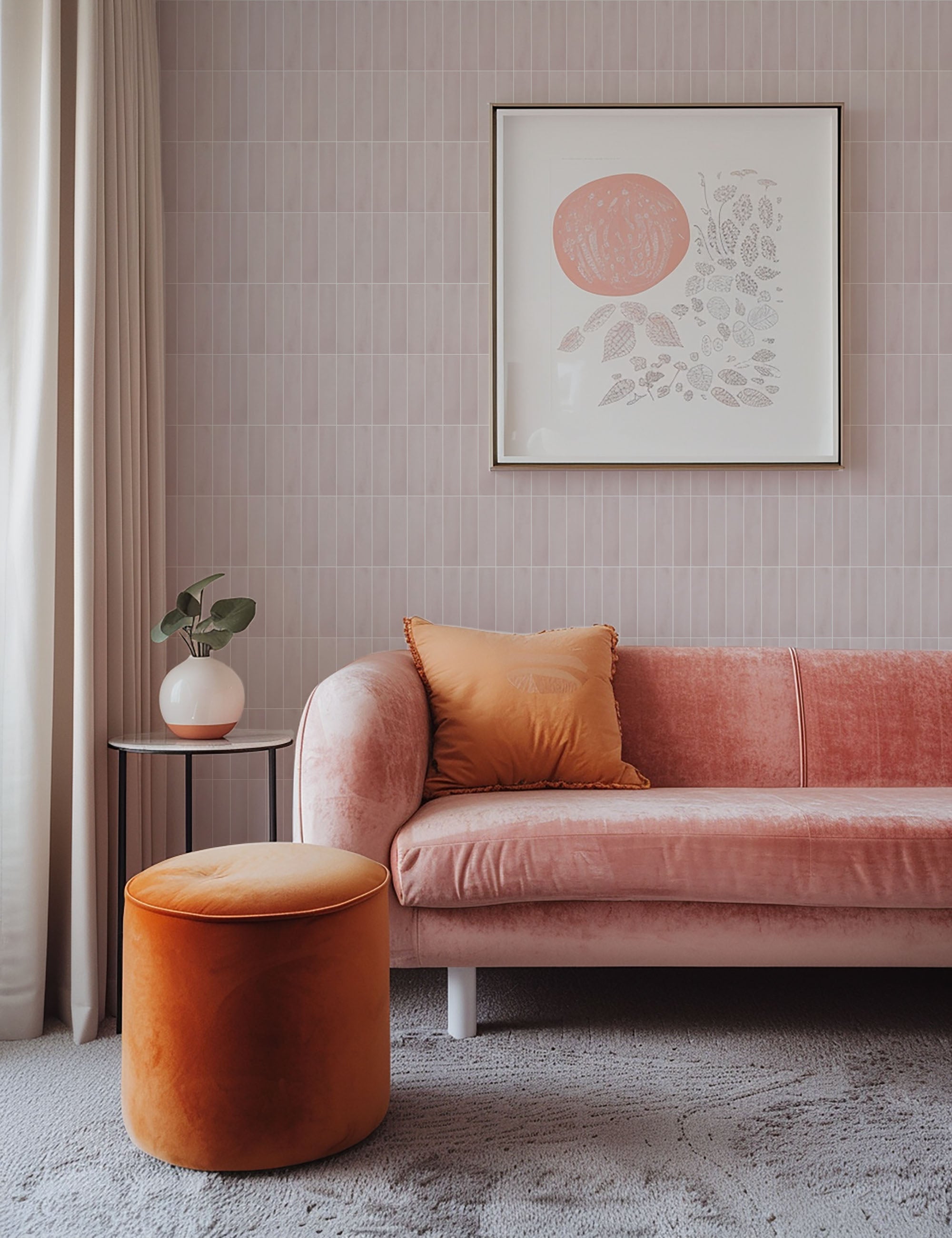 Rosemist Faux Tile Wallpaper