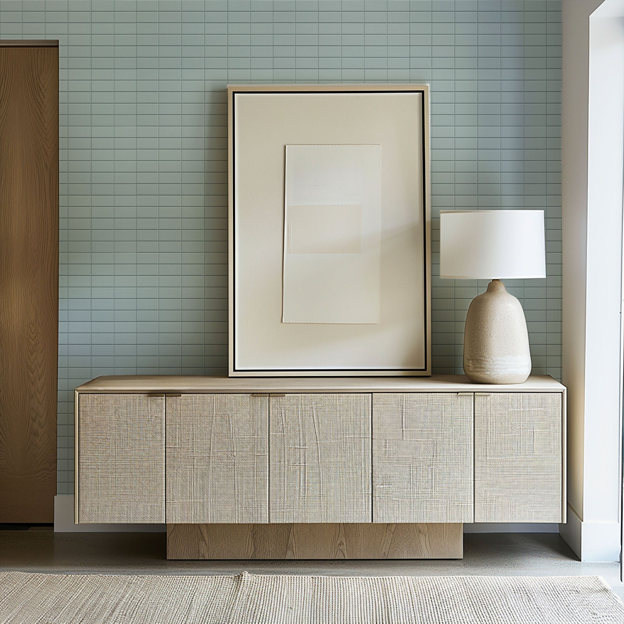 Seafoam Grid Wallpaper