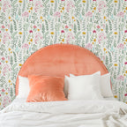 watercolor wildflowers wallpaper, premium peel & stick, 2x6 feet 24 inchesx 72 inches, home decor