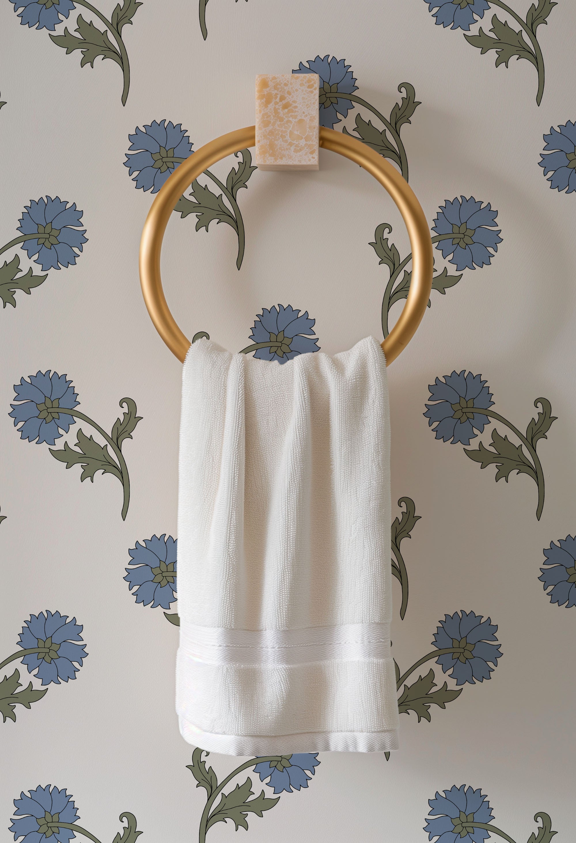 vintage cornflower wallpaper, premium peel & stick, 2x8 feet 24 inches x 96 inches, home decor