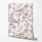 Blush Pink Bird Wallpaper