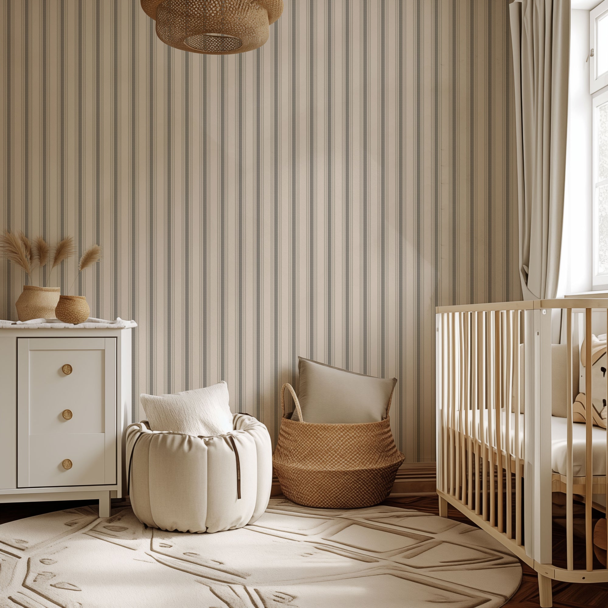 Beige Stripe Wallpaper