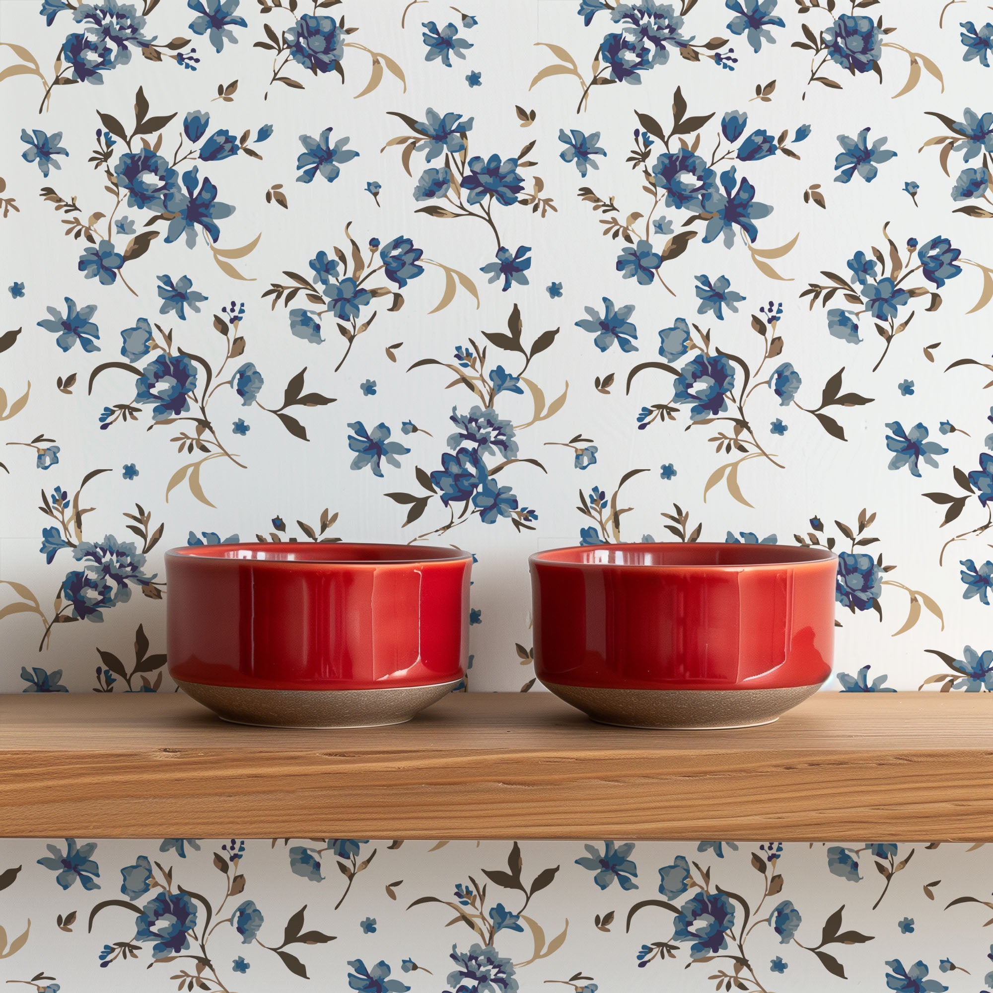 Cobalt Blossom Wallpaper