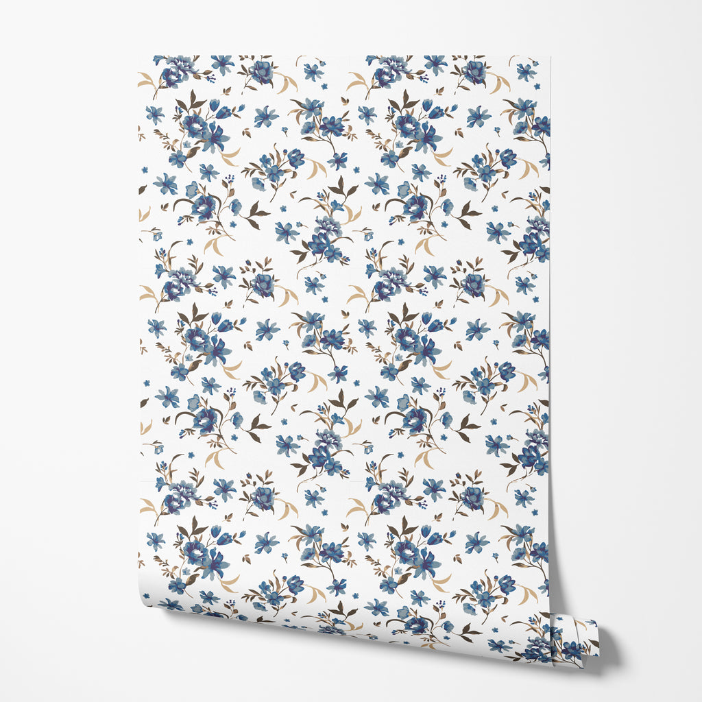 Cobalt Blossom Wallpaper