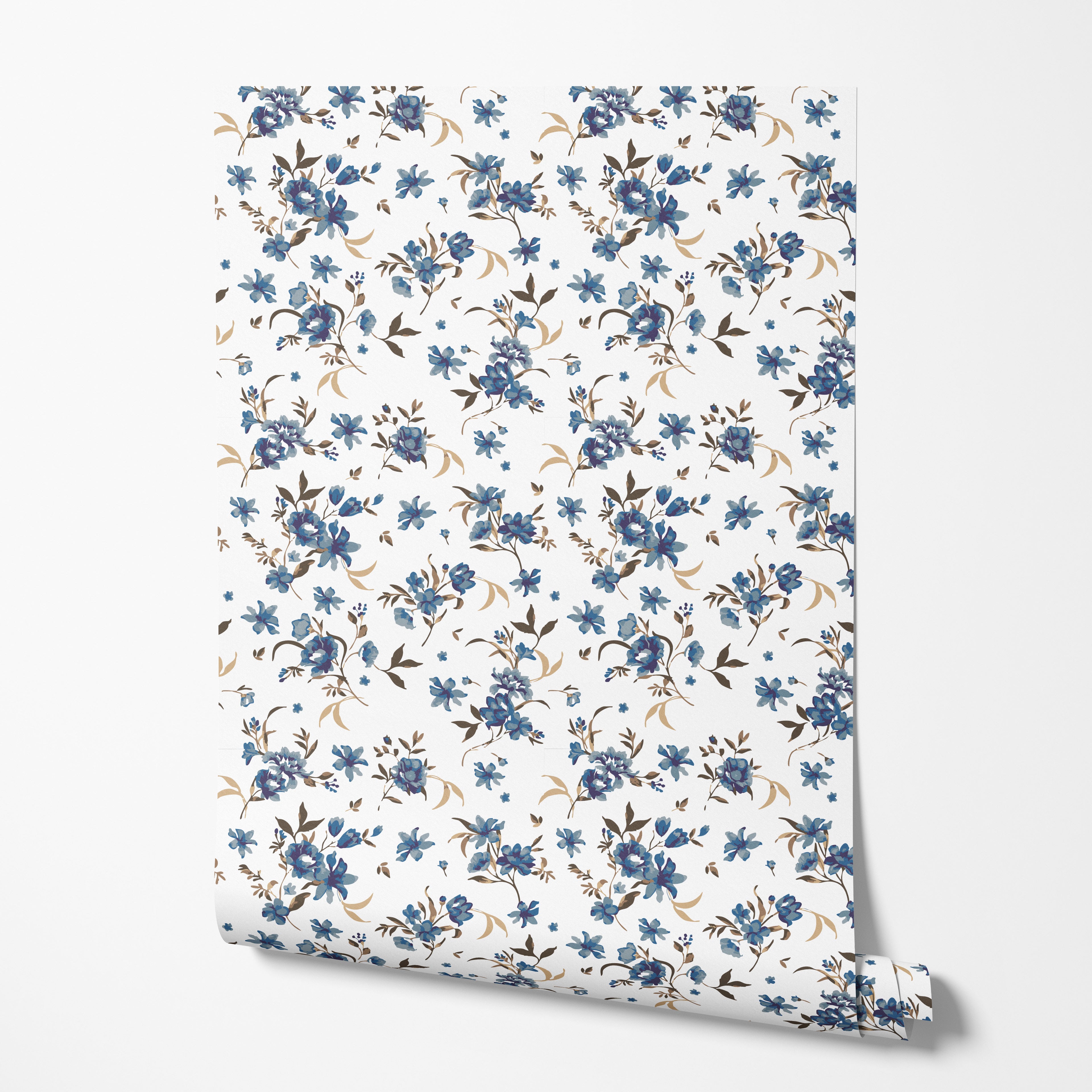 Cobalt Blossom Wallpaper