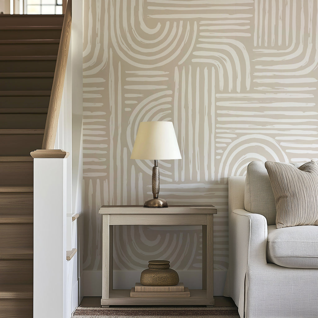 Beige Geometric Wallpaper