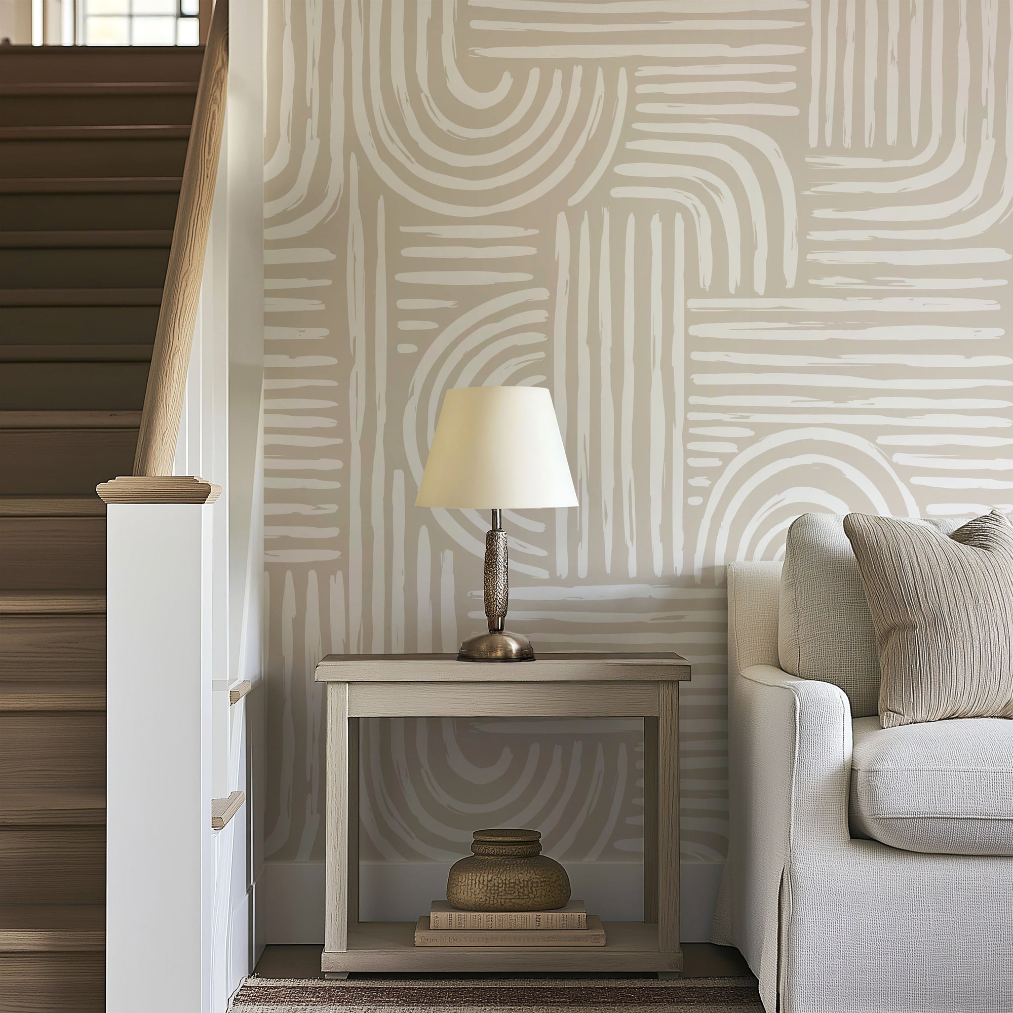 Beige Geometric Wallpaper