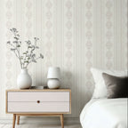 Beige Damask Wallpaper
