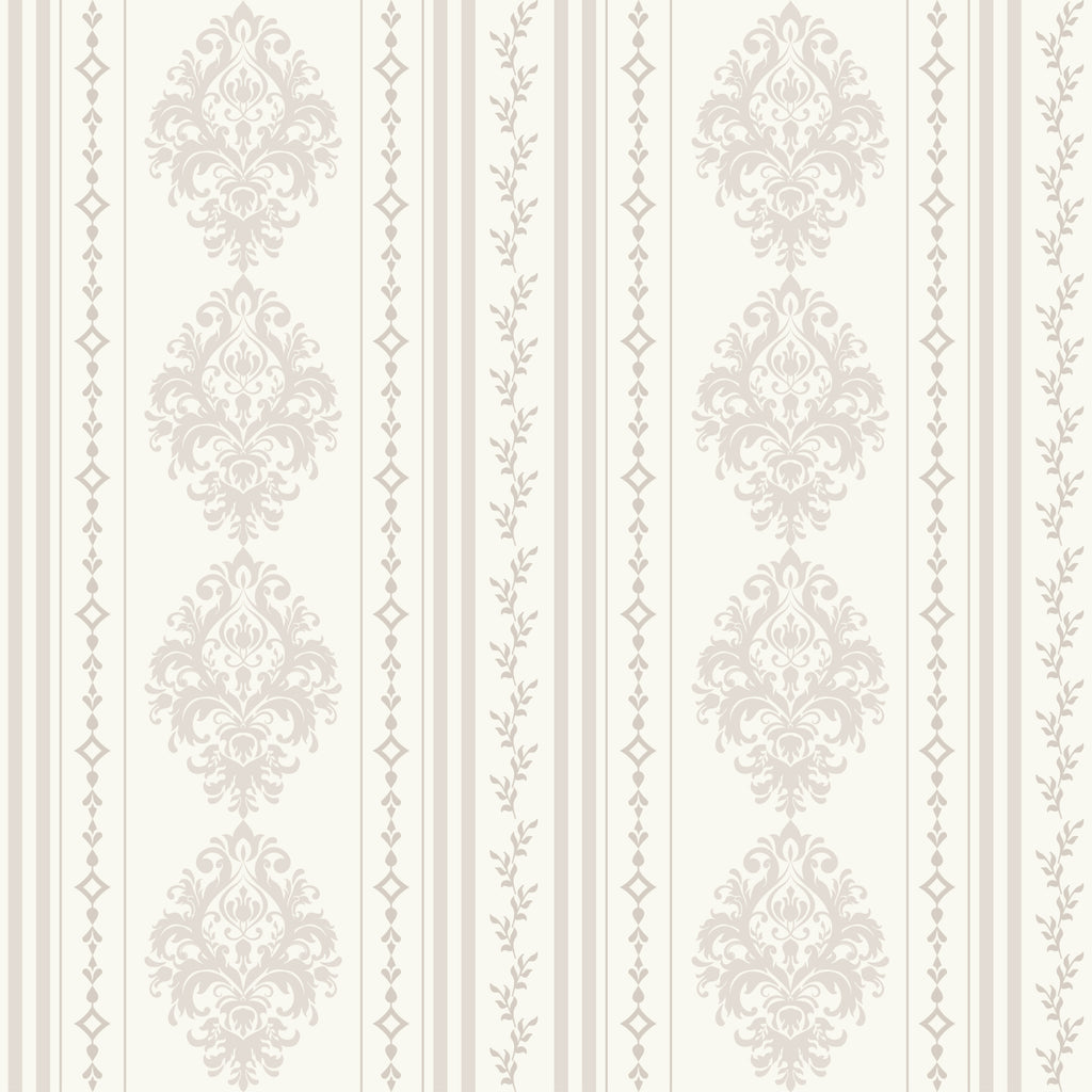 Beige Damask Wallpaper