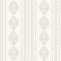 Beige Damask Wallpaper