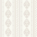 Beige Damask Wallpaper