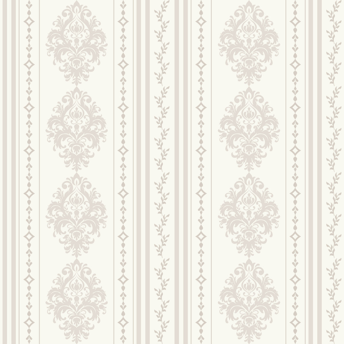 Beige Damask Wallpaper