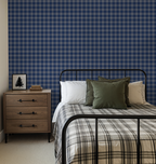 Navy Tartan Wallpaper