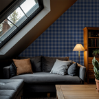 Navy Tartan Wallpaper