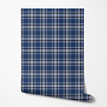 Navy Tartan Wallpaper