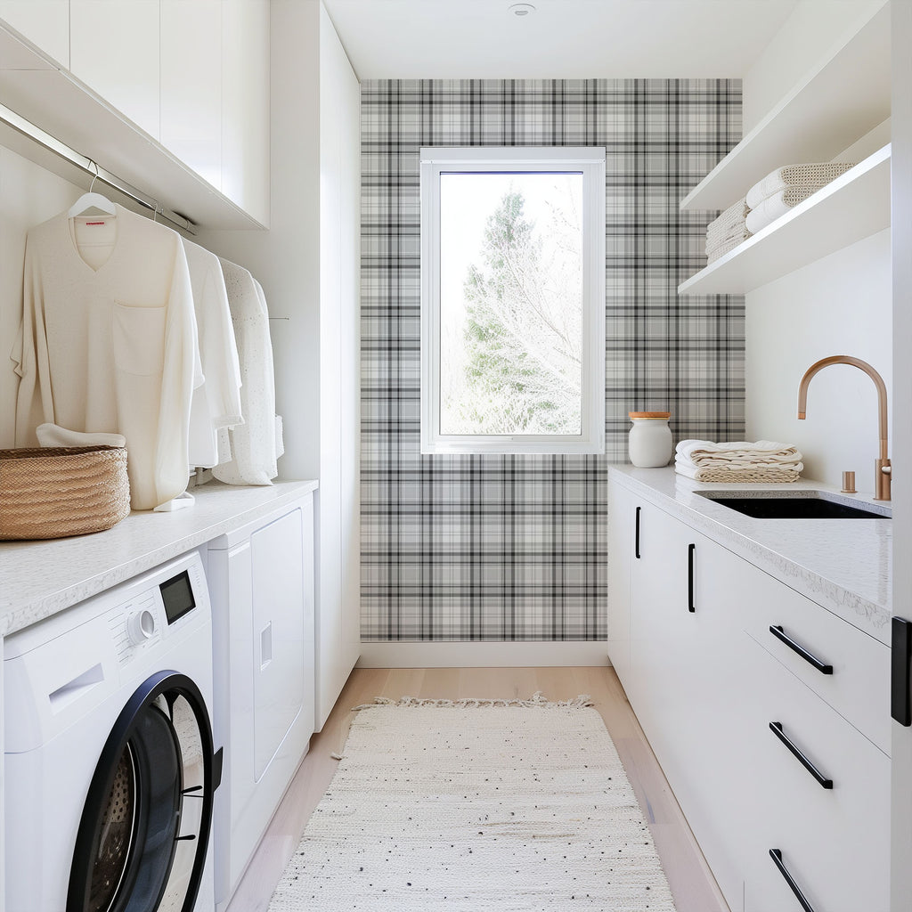 Monochrome Tartan Wallpaper