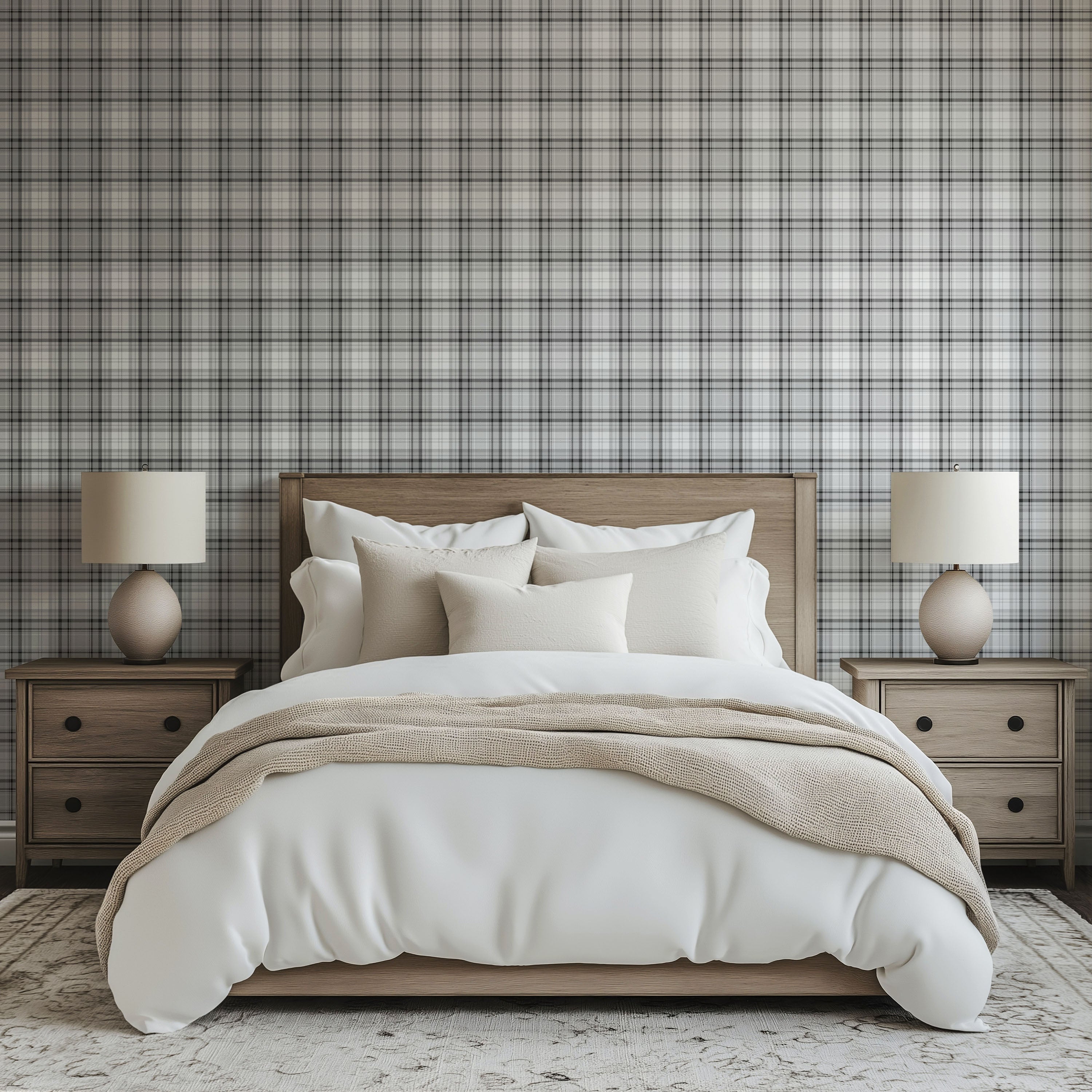 Monochrome Tartan Wallpaper